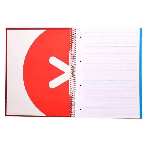 Cuaderno espiral liderpapel a4 micro antartik tapa forrada120h 100 gr horizontal 5 banda4 taladros color frambuesa