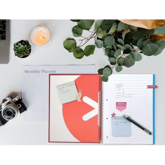 Cuaderno espiral liderpapel a4 micro antartik tapa forrada120h 100 gr horizontal 5 banda4 taladros color frambuesa