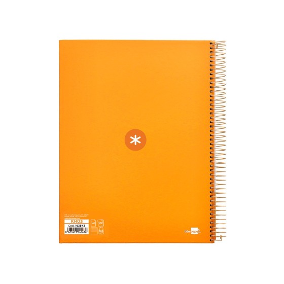 Cuaderno espiral liderpapel a4 micro antartik tapa forrada120h 100 gr horizontal 5 banda4 taladros color mostaza