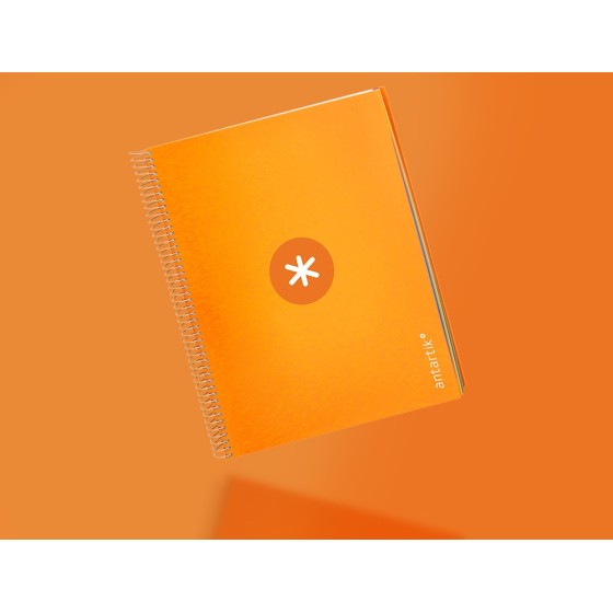 Cuaderno espiral liderpapel a4 micro antartik tapa forrada120h 100 gr horizontal 5 banda4 taladros color mostaza