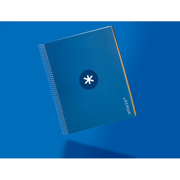 Cuaderno espiral liderpapel a4 micro antartik tapa forrada120h 100 gr horizontal 5 banda4 taladros color azul oscuro