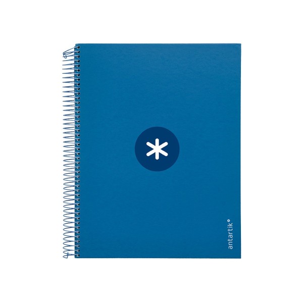 Cuaderno espiral liderpapel a4 micro antartik tapa forrada120h 100 gr cuadro 5mm 5 banda4 taladros color azul marino