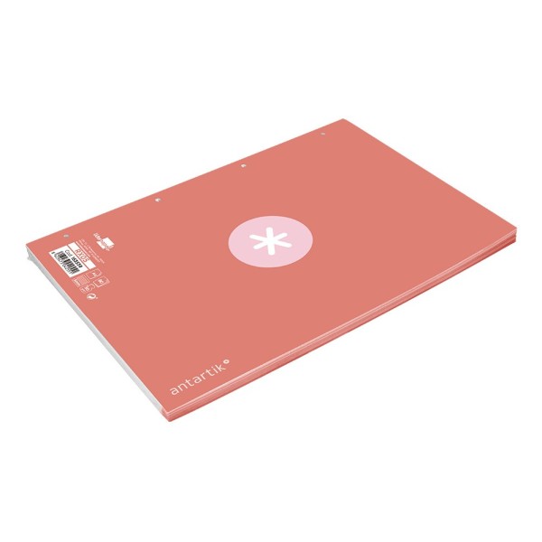 Recambio liderpapel a4 antartik 80 hojas 90g/m2 cuadro 5 mm 4 taladros 1 banda marco color rosa
