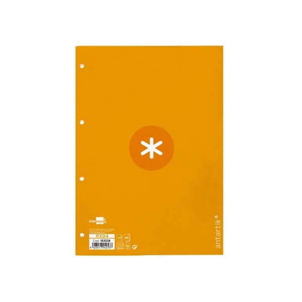 Recambio liderpapel a4 antartik 80 hojas 90g/m2 cuadro 5 mm 4 taladros 1 banda marco color mostaza