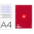 Recambio liderpapel a4 antartik 80 hojas 90g/m2 cuadro 5 mm 4 taladros 1 banda marco color frambuesa