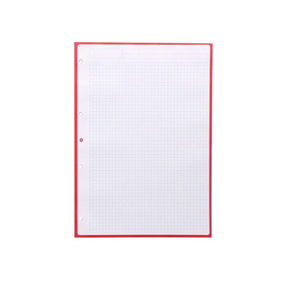 Recambio liderpapel a4 antartik 80 hojas 90g/m2 cuadro 5 mm 4 taladros 1 banda marco color frambuesa