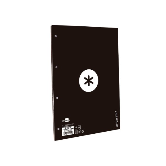 Recambio liderpapel a4 antartik 80 hojas 90g/m2 cuadro 5 mm 4 taladros 1 banda marco color negro