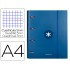 Carpeta con recambio liderpapel antartik a4 cuadro 5 mm forrada 4 anillas 40mm redondas color azul marino