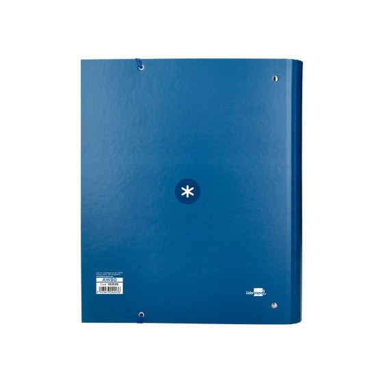 Carpeta con recambio liderpapel antartik a4 cuadro 5 mm forrada 4 anillas 40mm redondas color azul marino