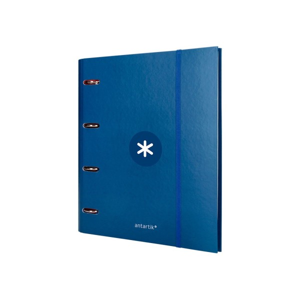 Carpeta con recambio liderpapel antartik a4 cuadro 5 mm forrada 4 anillas 40mm redondas color azul marino