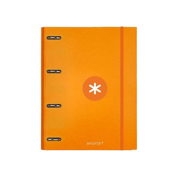 Carpeta con recambio liderpapel antartik a4 cuadro 5mm forrada 4 anillas 25mm redondas color mostaza