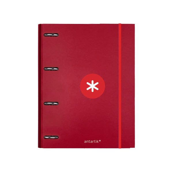 Carpeta con recambio liderpapel antartik a4 cuadro 5mm forrada 4 anillas 25mm redondas color frambuesa