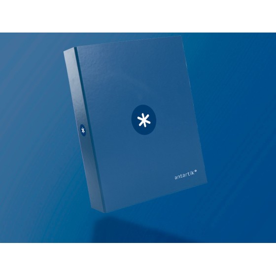 Carpeta 4 anillas 40 mm mixtas liderpapel antartik a4 forrada color azul marino