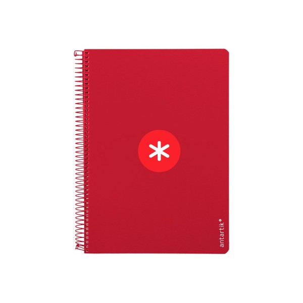 Cuaderno espiral liderpapel a4 antartik tapa dura 80h 90gr cuadro 4mm con margen color frambuesa