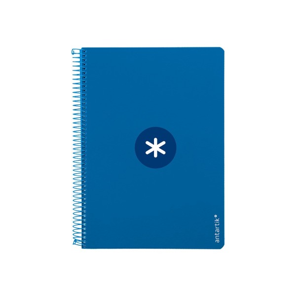 Cuaderno espiral liderpapel a4 antartik tapa dura 80h 90gr cuadro 4mm con margen color azul oscuro