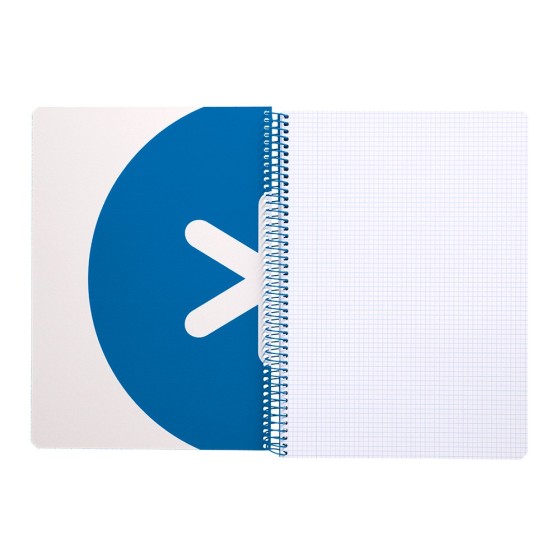 Cuaderno espiral liderpapel a4 antartik tapa dura 80h 90gr cuadro 4mm con margen color azul oscuro