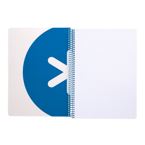 Cuaderno espiral liderpapel a4 antartik tapa dura 80h 90gr cuadro 4mm con margen color azul oscuro