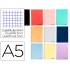 Cuaderno espiral liderpapel a5 wonder tapa plastico 80h 90gr cuadro 5mm con margen colores surtidos