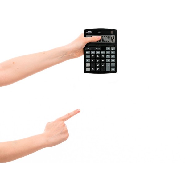 Calculadora liderpapel sobremesa xf30 12 digitos tasas solar y pilas color negro 190x140x25 mm