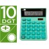 Calculadora liderpapel sobremesa xf24 10 digitos solar y pilas color verde 127x105x24 mm