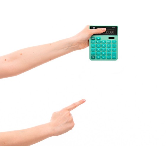 Calculadora liderpapel sobremesa xf24 10 digitos solar y pilas color verde 127x105x24 mm