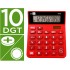 Calculadora liderpapel sobremesa xf22 10 digitos solar y pilas color rojo 127x105x24 mm