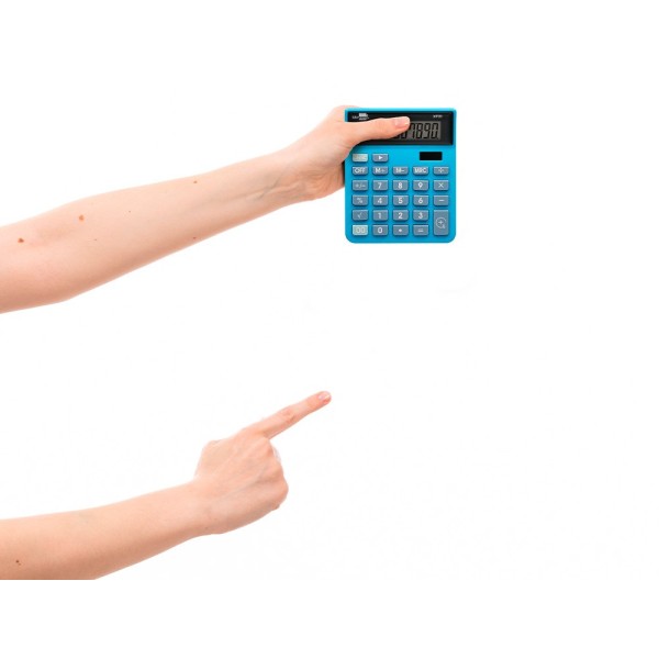Calculadora liderpapel sobremesa xf21 10 digitos solar y pilas color azul 127x105x24 mm