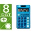 Calculadora liderpapel bolsillo xf09 8 digitos solar y pilas color azul 115x65x8 mm