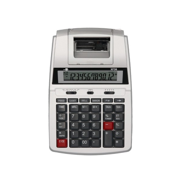 Calculadora liderpapel impresora pantalla papel 57 mm 12 digitos impresion bicolor blanca 235x155x62 mm