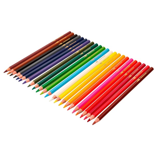 Lapices de colores acuarelables liderpapel caja de 24 colores surtidos