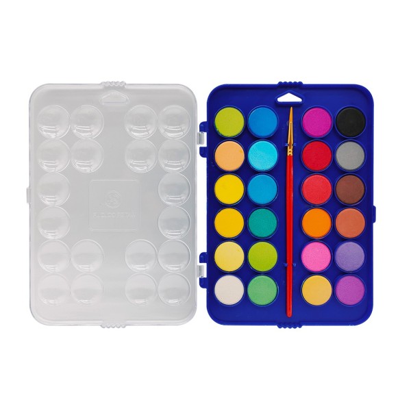 Acuarela liderpapel 24 colores con pincel estuche de plastico