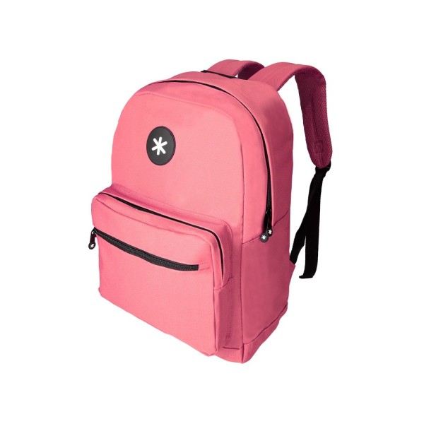 Cartera antartik mochila con asa y bolsillo frontal concremallera color coral 320x140x430 mm