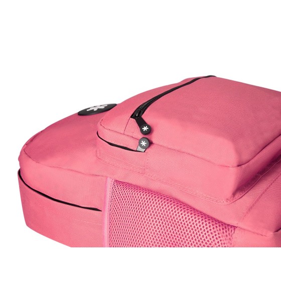 Cartera antartik mochila con asa y bolsillo frontal concremallera color coral 320x140x430 mm