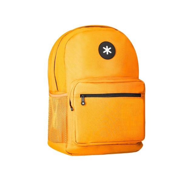 Cartera antartik mochila con asa y bolsillo frontal concremallera color mostaza 320x140x430 mm