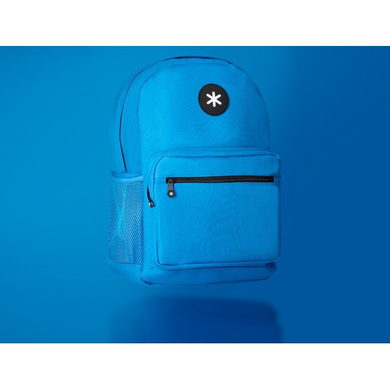 Cartera antartik mochila con asa y bolsillo frontal concremallera color azul 320x140x430 mm