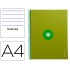 Cuaderno espiral liderpapel a4 micro antartik tapa forrada80h 90 gr horizontal 1 banda 4 taladros color verde