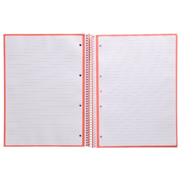 Cuaderno espiral liderpapel a4 micro antartik tapa forrada80h 90 gr horizontal 1 banda 4 taladros color rosa claro