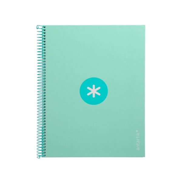 Cuaderno espiral liderpapel a4 micro antartik tapa forrada80h 90 gr horizontal 1 banda 4 taladros color menta