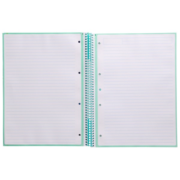 Cuaderno espiral liderpapel a4 micro antartik tapa forrada80h 90 gr horizontal 1 banda 4 taladros color menta