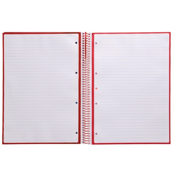 Cuaderno espiral liderpapel a4 micro antartik tapa forrada80h 90 gr horizontal 1 banda 4 taladros color frambuesa
