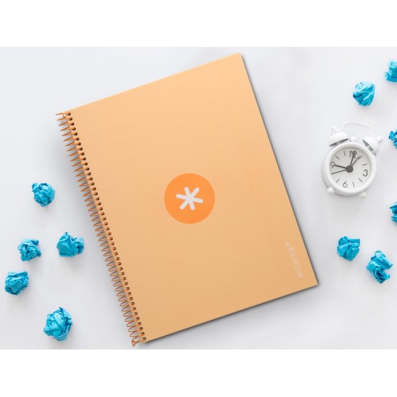 Cuaderno espiral liderpapel a4 micro antartik tapa forrada80h 90 gr horizontal 1 banda 4 taladros color amarillo clar