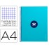 Cuaderno espiral liderpapel a4 micro antartik tapa forrada 80h 90 gr cuadro 5mm 1 banda 4 taladros turquesa