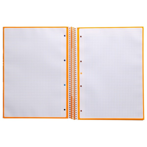 Cuaderno espiral liderpapel a4 micro antartik tapa forrada 80h 90 gr cuadro 5mm 1 banda 4 taladros mostaza