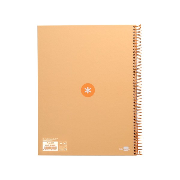 Cuaderno espiral liderpapel a4 micro antartik tapa forrada 80h 90 gr cuadro 5mm 1 banda 4 taladros amarillo cl