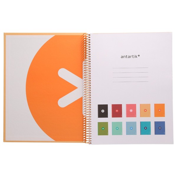 Cuaderno espiral liderpapel a4 micro antartik tapa forrada 80h 90 gr cuadro 5mm 1 banda 4 taladros amarillo cl