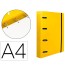 Carpeta con recambio liderpapel a4 cuadro 5mm 100 hojas 80g polipropileno 4 anillas 40mm amarillo fluor