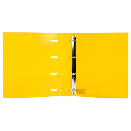 Carpeta con recambio liderpapel a4 cuadro 5mm 100 hojas 80g polipropileno 4 anillas 40mm amarillo fluor
