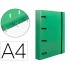 Carpeta con recambio liderpapel a4 cuadro 5mm 100 hojas 80g polipropileno 4 anillas 40mm verde translucido