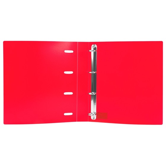 Carpeta con recambio liderpapel a4 cuadro 5mm 100 hojas 80g polipropileno 4 anillas 40mm rojo translucido