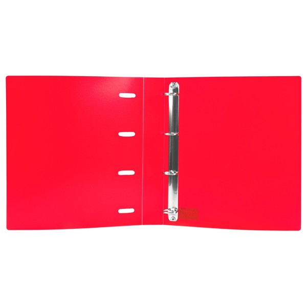 Carpeta con recambio liderpapel a4 cuadro 5mm 100 hojas 80g polipropileno 4 anillas 40mm rojo translucido